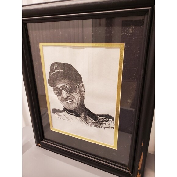 Funk Narrow Art Sketch Drawing Framed Print Of Dale Earnhardt Sr 1997 - 0229 - Picture 6 of 9